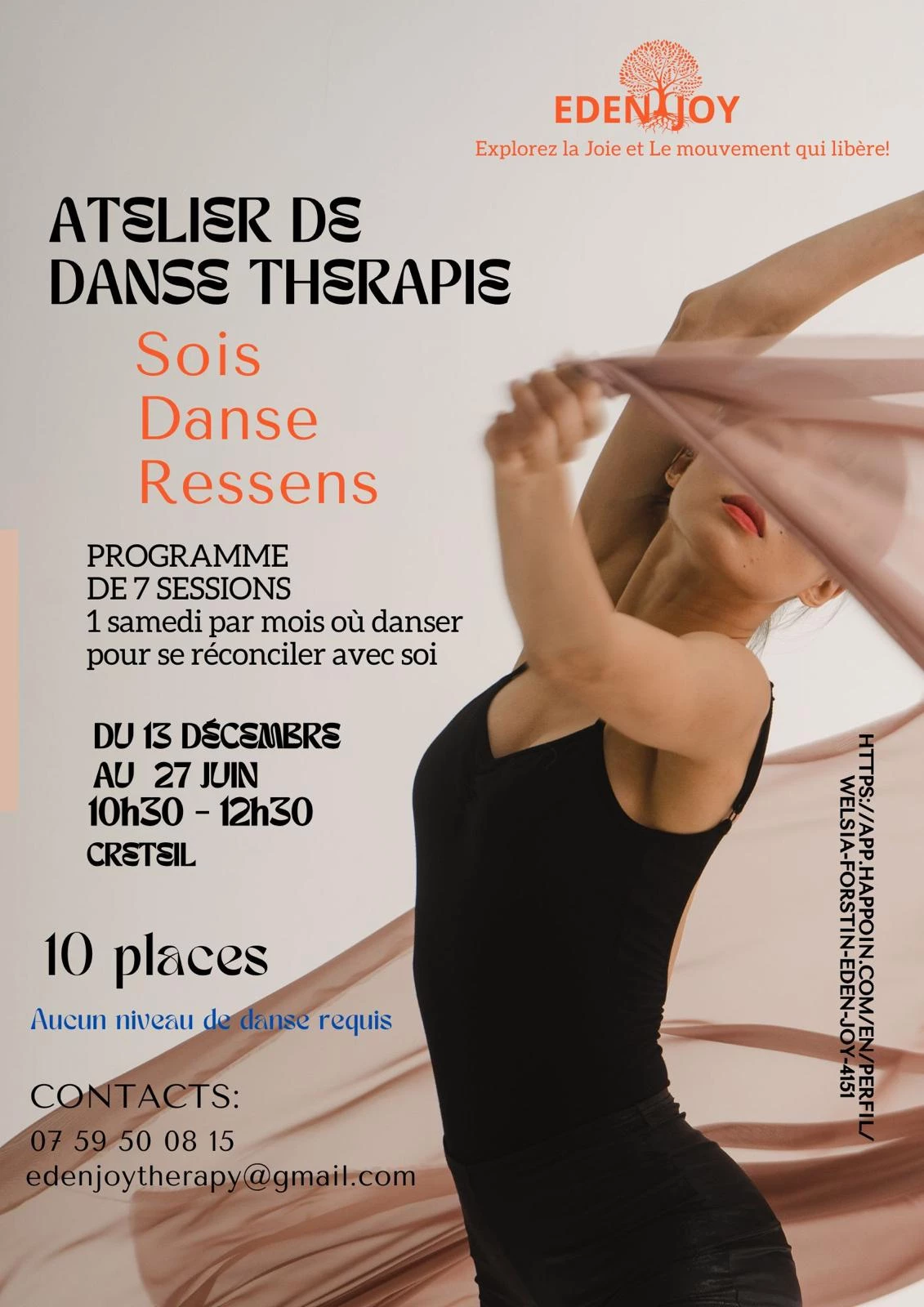 Danse thérapie: session mensuelle de groupe (groupe de 7-10 personnes ) - Forfait 7 séances 